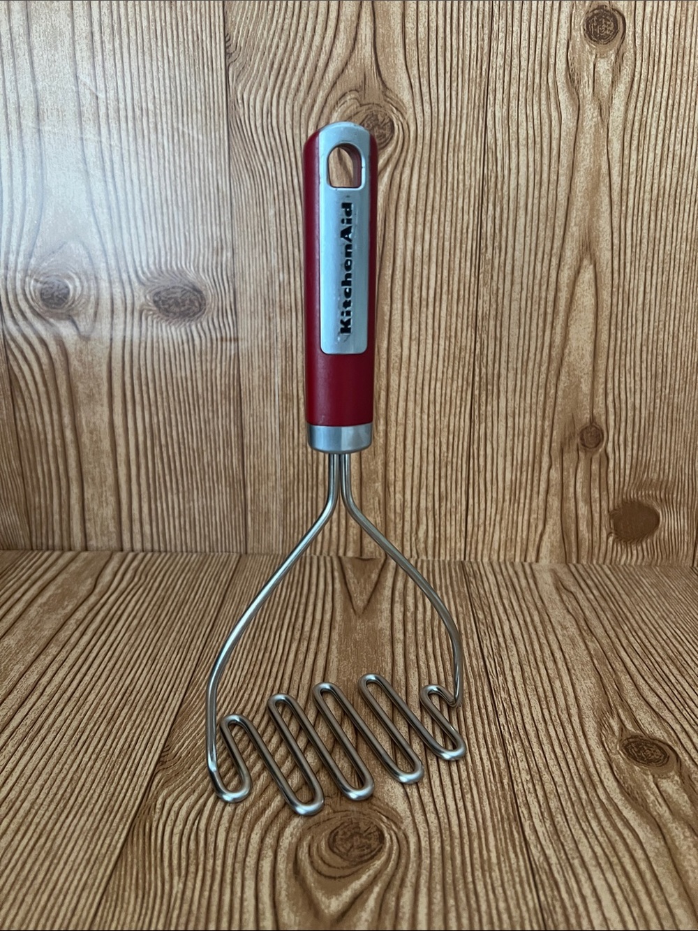 EUC Red KitchenAid Stainless Steel Potato Masher Utensil